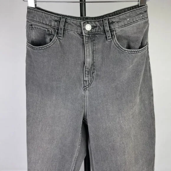 H&M Girls Wide Leg Jeans Size 14 Kids Dark Gray Denim High Waist Adjustable - Picture 10 of 14